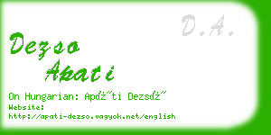 dezso apati business card